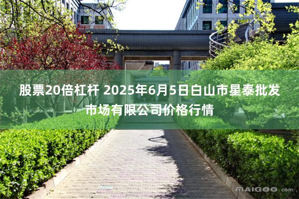 股票20倍杠杆 2025年6月5日白山市星泰批发市场有限公司价格行情